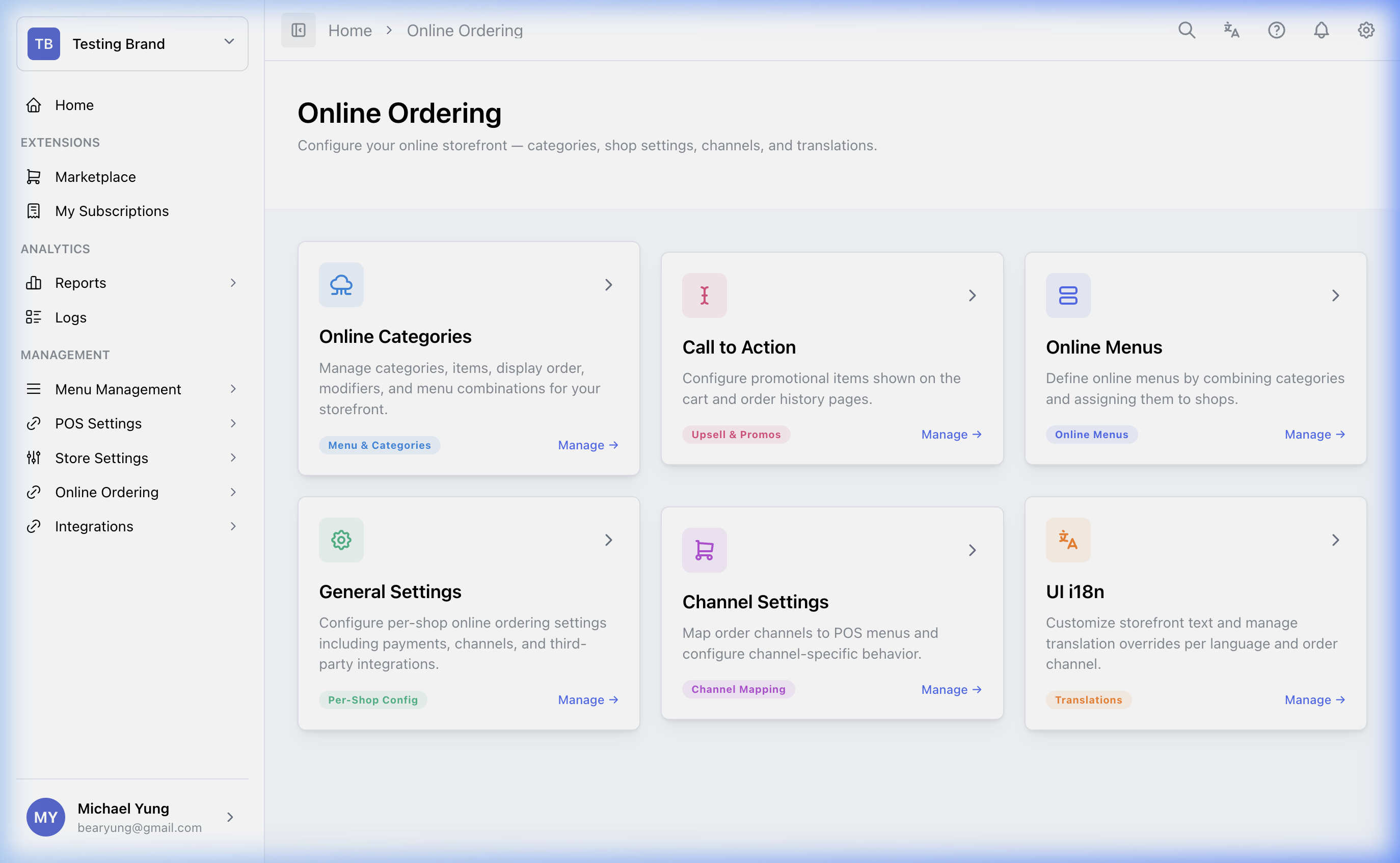 Online Ordering Overview