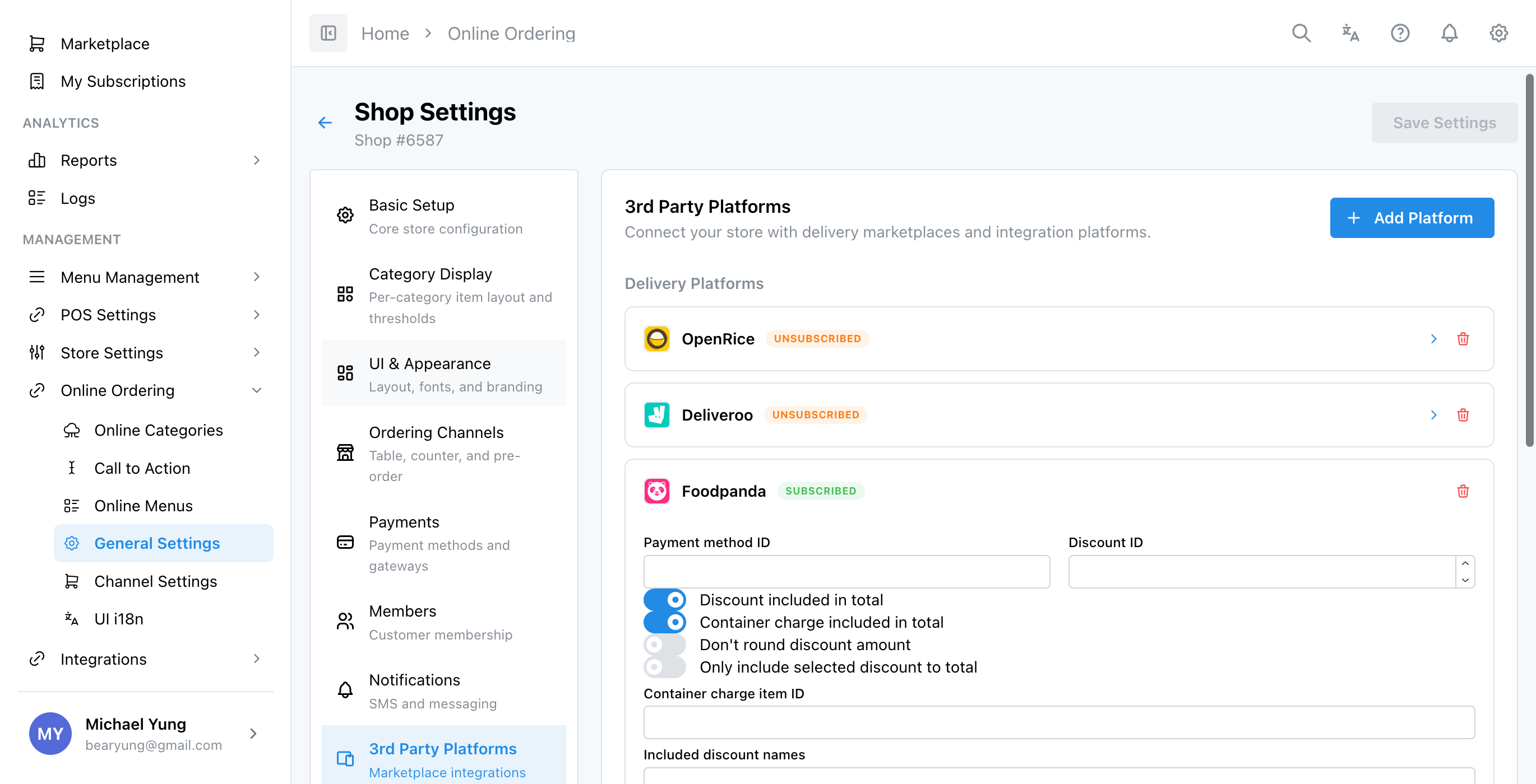 3rd Party Platforms page