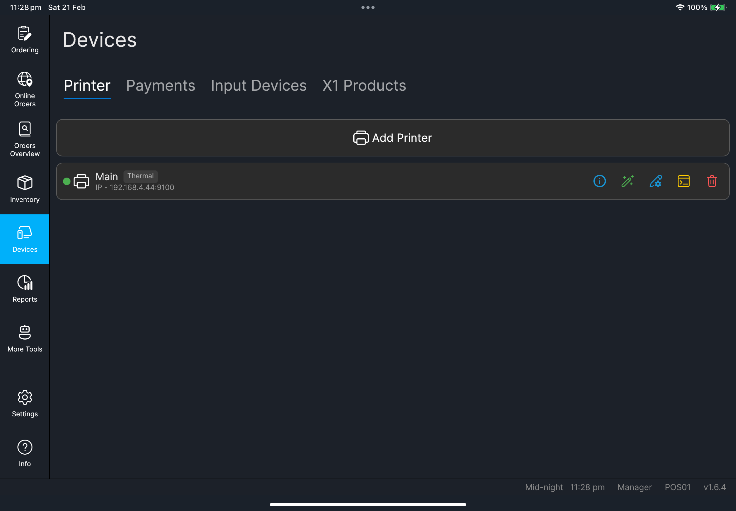 Printer added successfully